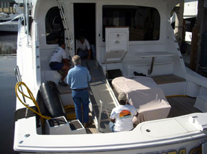 install of a Whellchair ramp from the cockpit to saloon on a 77' Haqtteras